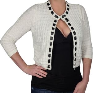 7 th Avenue Ny & Company White Crop Cardigan